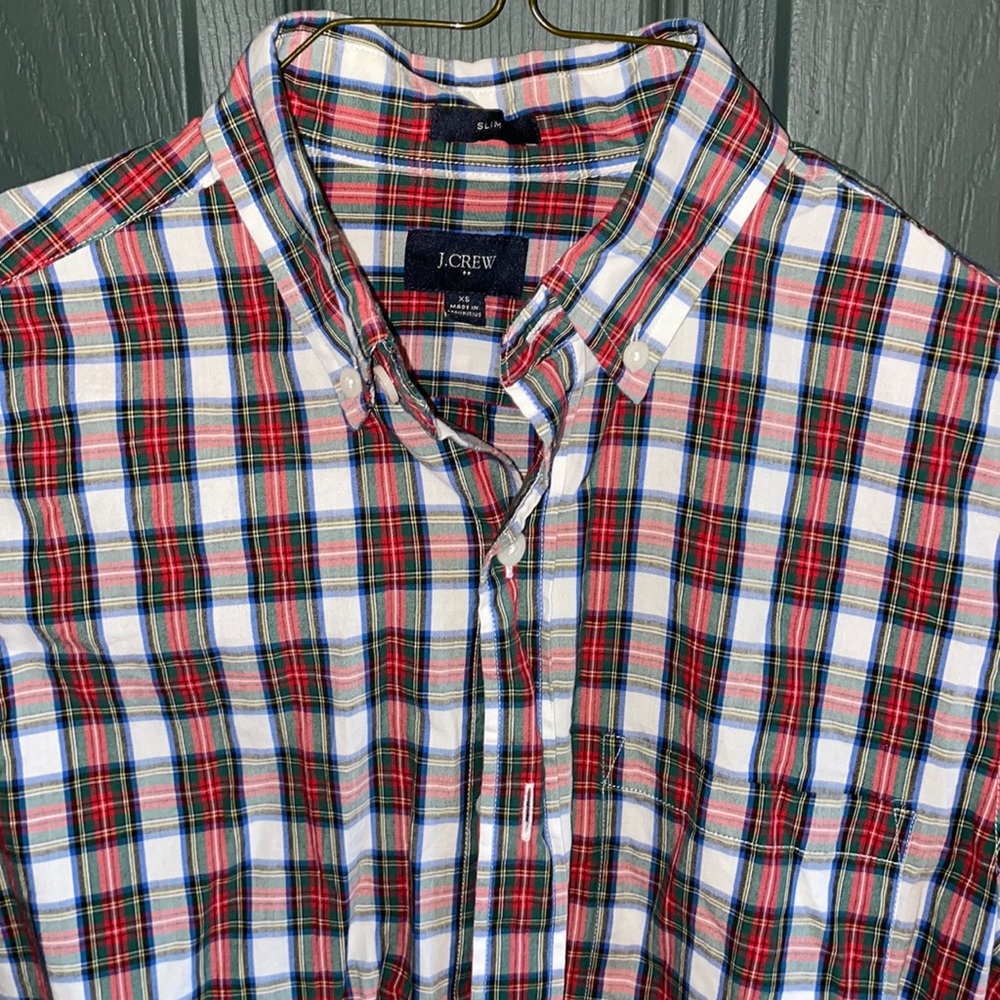 JCrew plaid button-up dress shirt (XS slim)